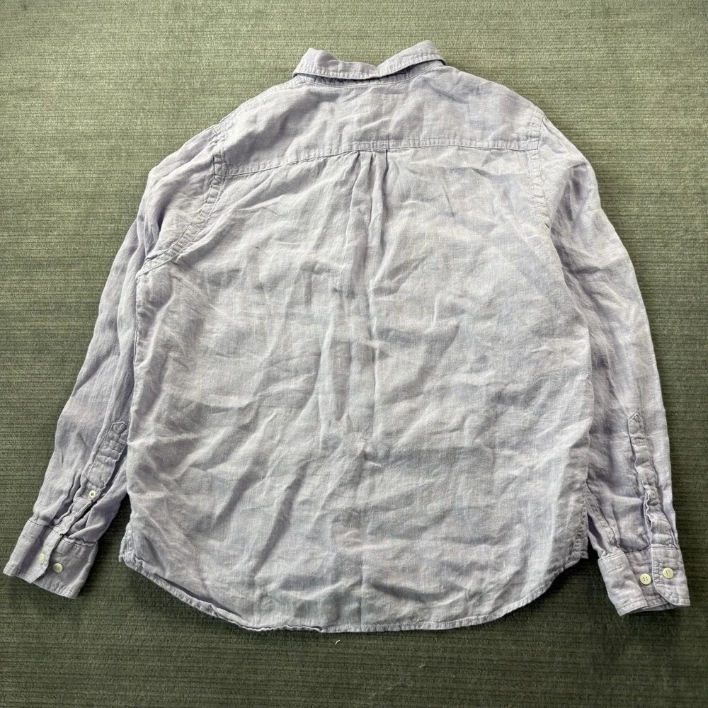 Banana Republic Shirt Mens Large Lilac 100%‎ Linen Button Up Standard Fit Resort